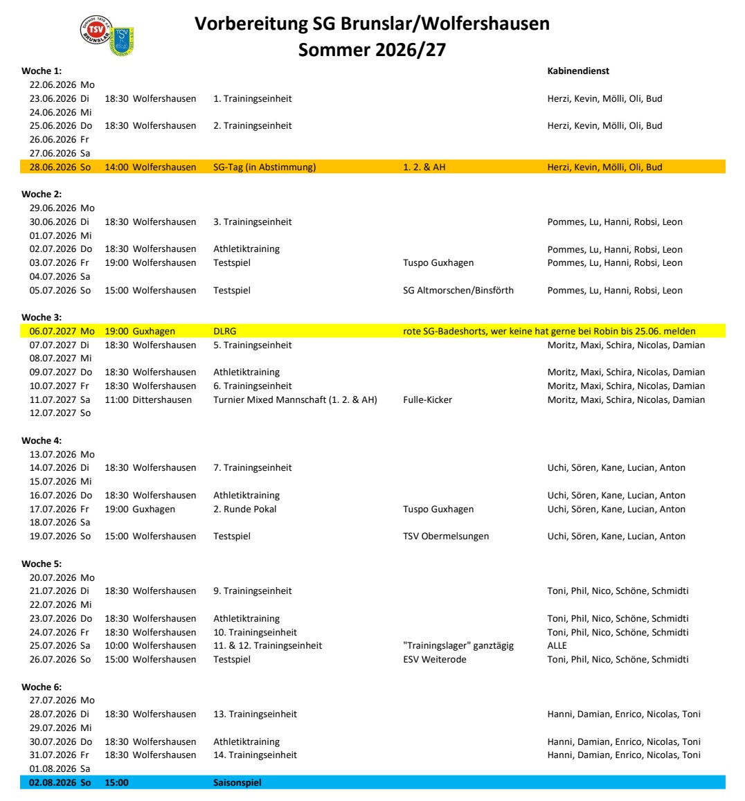Vorbereitung 2026